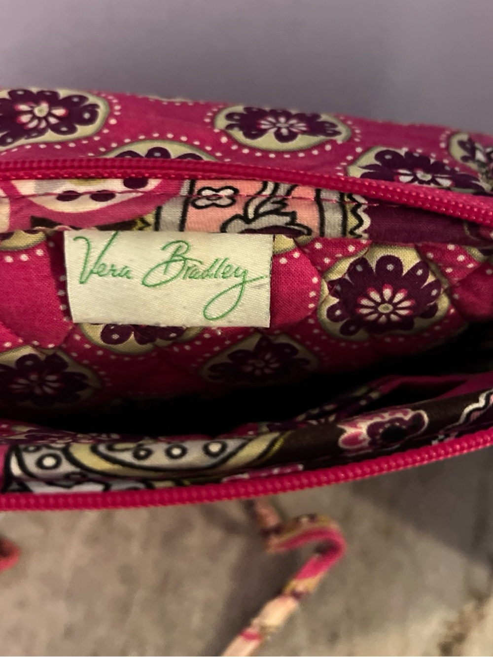 Vera Bradley Very Berry Paisley Mini Hipster Quilted Crossbody Bag - Picture 5 of 8